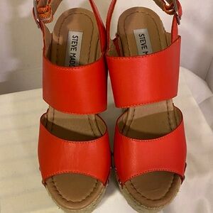 Steve Madden Bold Orange Espadrille Sandals
